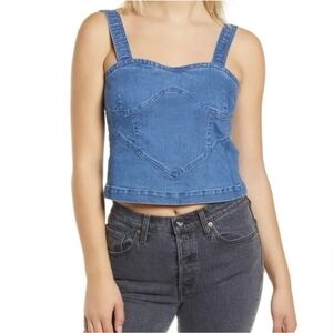 Vero Moda Denim Sandy Cutline Top Size XS